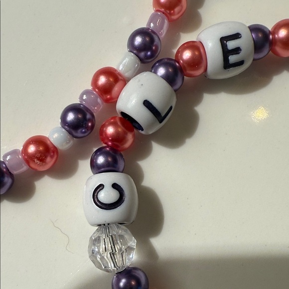 Clemson Football Glass Purple and Red Beaded Bracelet Set - Picture 6 of 6